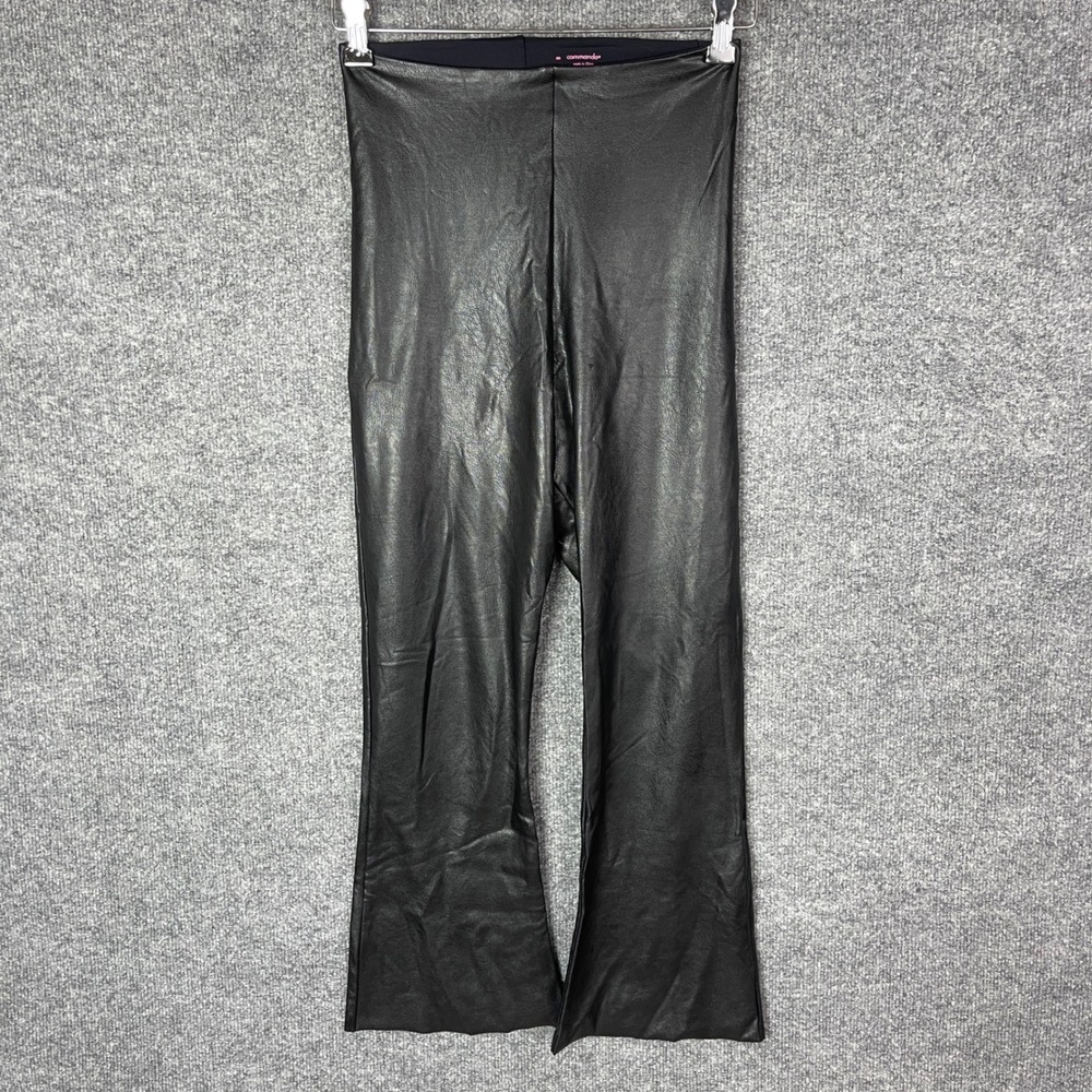Commando Faux Leather Flare Leggings Pants Black‎ M High Waisted